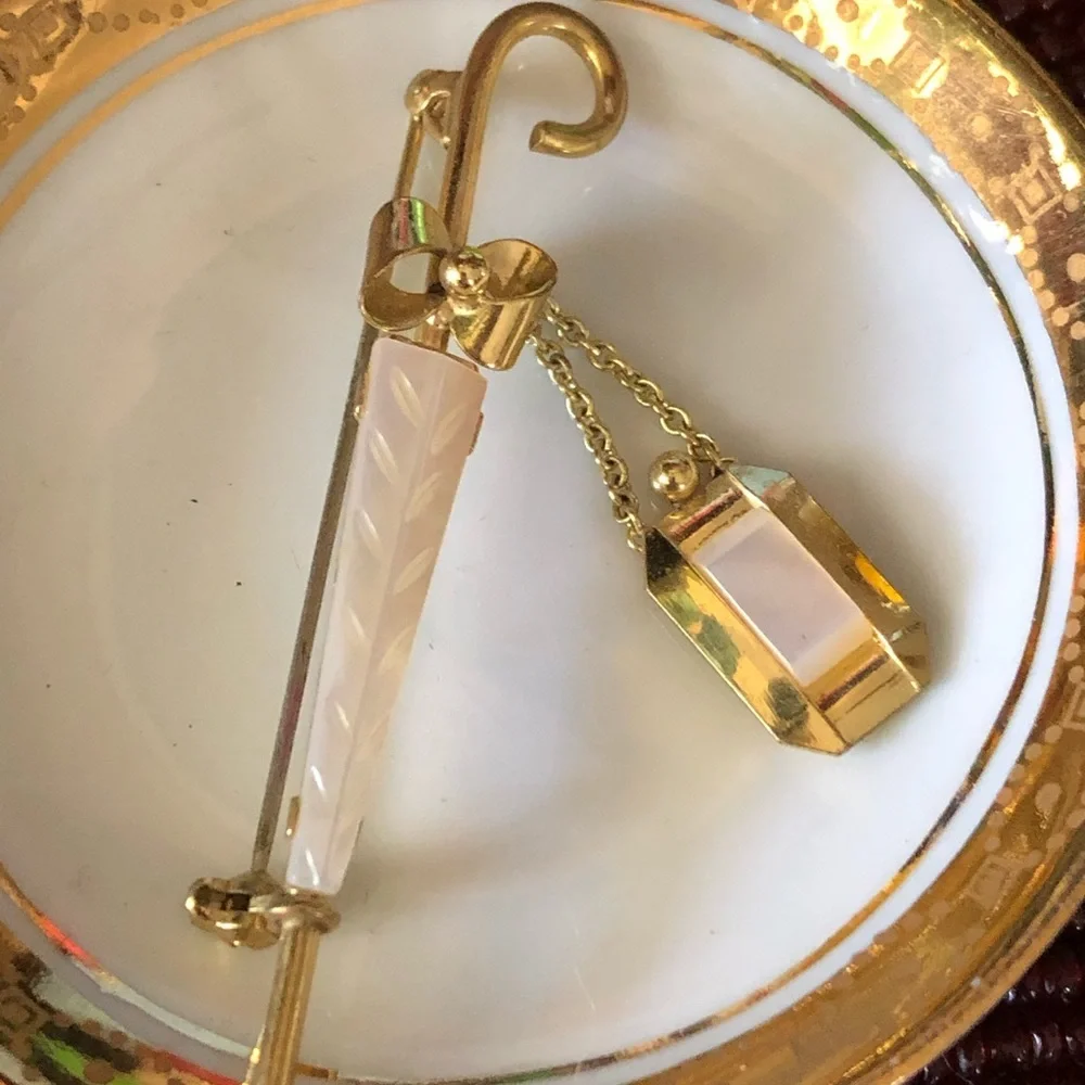 Vintage MOP Umbrella & Dangling Purse